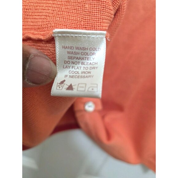 Tommy Bahama Womens Coral Button-Front Cardigan Sweater XL Cotton/Silk Blend Lon - Picture 7 of 10